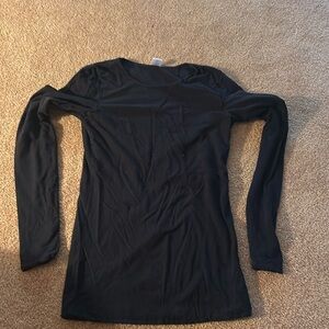Women’s long sleeve black ribbed top
